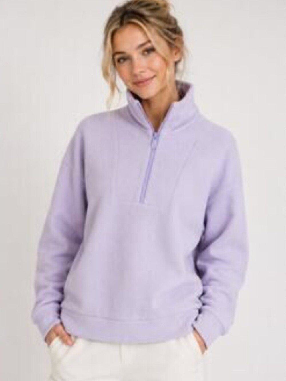 Dudley Stephens Putnam Pullover Quarter Zip Lavender